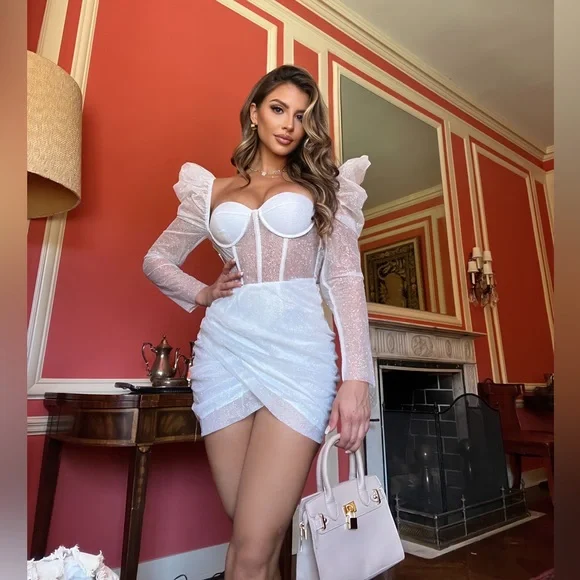 Fashion Nova | Dresses | White Glitter Mini Dress | Poshmark Fashion Nova | Dresses | White Glitter Mini Dress | Poshmark